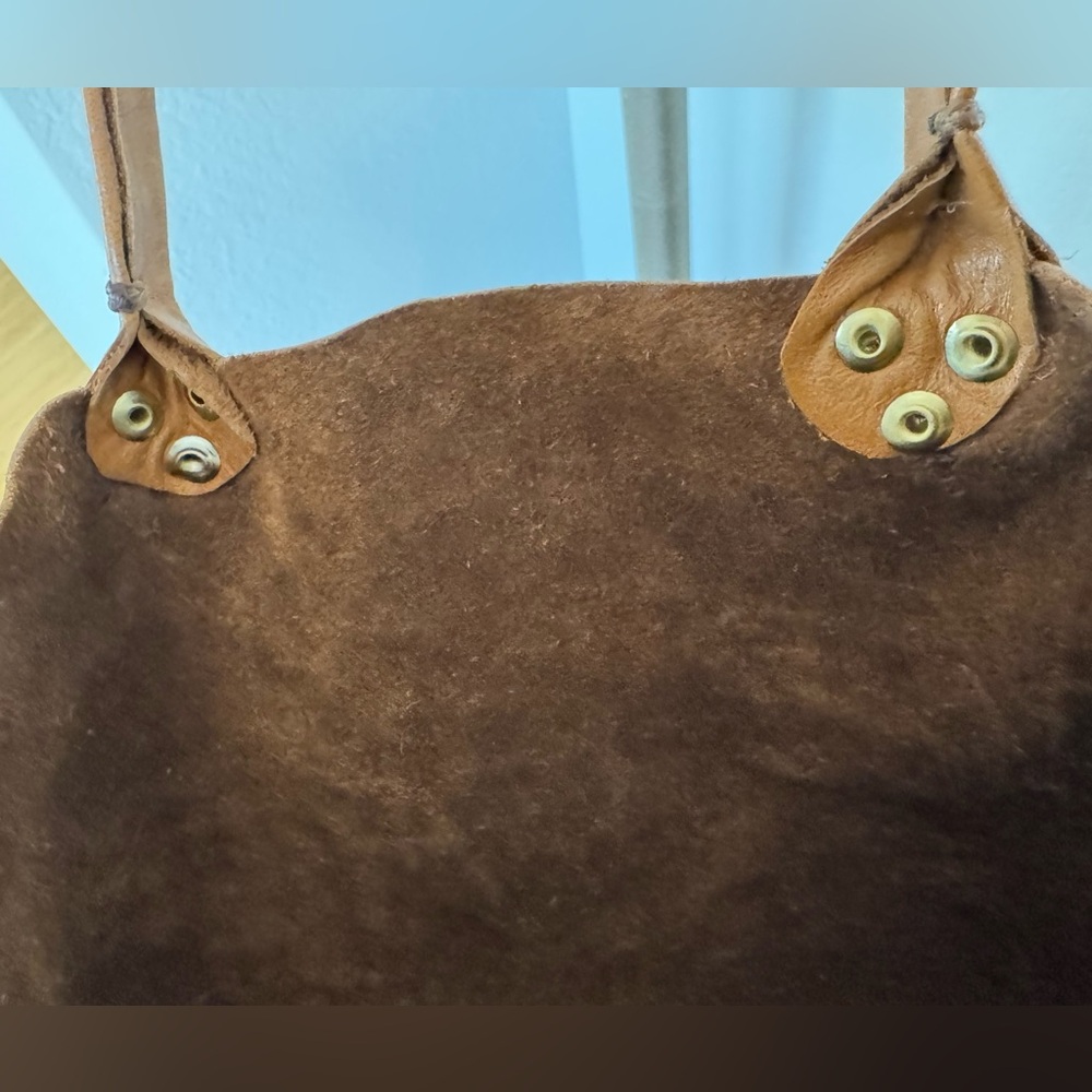 Primative Leather Tote Folds Flat Light 12”x9”x8” - Picture 8 of 10